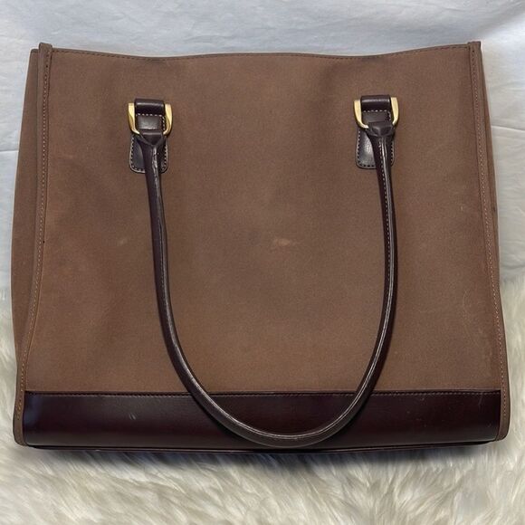 Diane Von Furstenberg Brown Suede Shopper Tote Bag - Picture 2 of 11